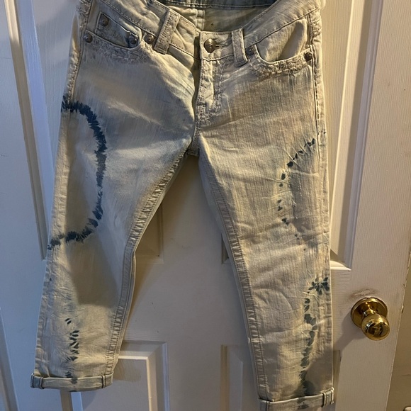 Miss Me Jeans Womens 27 straight Irene Cuffed capris Flap Pocket - Picture 1 of 10